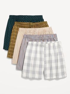 5-Pack Poplin Boxer Shorts | Old Navy Boxers Aesthetic, Small Gifts For Men, Boxer For Men, Stocking Stuffers For Men, Mens Boxer Shorts, Pajamas Gift, Old Navy Men, Mens Boxers, Mens Birthday Gifts