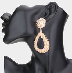 These textured dangles are perfect for every occasion. Light weight . Rose Gold Metal Drop Clip-on Earrings, Rose Gold Metal Teardrop Earrings, Textured Drop Earrings For Gifts, Elegant Textured Jewelry For Party, Textured Metal Drop Earrings, Elegant Textured Metal Earrings, Silver Forest Earrings, Rose Gold Texture, Emerald Earrings Drop