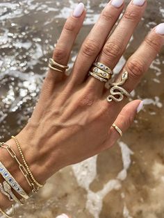 Kundalini Snake Ring with Pavé Diamonds - Logan Hollowell Logan Hollowell Rings, Logan Hollowell Jewelry, Gold Snake Ring, Kundalini Snake, Logan Hollowell, Rose Gold Oval Engagement Ring, Snake Rings, Moissanite Engagement Ring Rose Gold, Snake Ring Silver