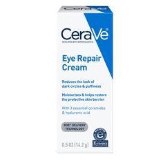 Developed with Dermatologists. MVE Delivery Technology. Reduces the Look of Dark Circles & Puffiness. Moisturizes & Helps Restore the Protective Skin Barrier. With 3 Essential Ceramides & Hyaluronic Acid. Hypoallergenic and Fragrance Free. CeraVe Eye Repair Cream for Dark Circles and Puffiness visibly reduces the look of dark circles and contains 3 essential ceramides to repair and restore the protective skin barrier. CeraVe Eye Repair Cream utilizes patented MVE controlled-release t Cerave Eye Repair Cream, Eye Repair Cream, Cream For Dark Circles, Moisturizing Eye Cream, Oil Shop, Moisturizer With Spf, Dermatologist Recommended, Repair Cream, Puffy Eyes