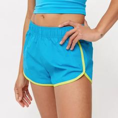 New With Tags. Sporty Pull-On Shorts By Urban Outfitters' In House Label, Out From Under, In A Lightweight Nylon Construction. Topped With An Elastic Waistband And Contrast Trim Along The Dolphin Hem. Blue Athleisure Bottoms With Built-in Shorts, Blue Sports Shorts For Summer, Blue Spring Activewear Shorts, Blue Nylon Workout Bottoms, Blue Athletic Shorts For Gym And Summer, Sporty Blue Training Bottoms, Casual Summer Training Bottoms, Blue Stretch Sports Shorts, Blue Stretch Athletic Shorts