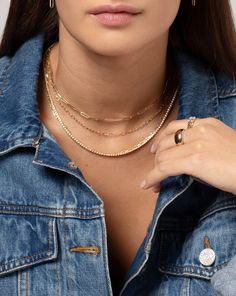 Why We Love It: An easy add to any necklace layer, this delicate gold chain is fully adjustable to accommodate any styling. Chic Everyday Yellow Gold Charm Necklaces, Chic 14k Gold-filled Jewelry With Adjustable Chain, Chic 14k Gold Chain Link Jewelry, Chic 14k Gold Jewelry With Adjustable Chain, Gold-tone Jewelry With Figaro Chain, Everyday Fine Jewelry Paperclip Chain Necklace, Chic Adjustable Gold Jewelry, 14k Gold Filled Adjustable Chain Necklace, Trendy Double Strand Figaro Chain Jewelry