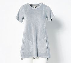 Pretty and polished, relaxed and refined, this sun-faded cotton top looks just divine with leggings, skinny jeans, or capri joggers and your favorite pair of comfortable kicks. From LOGO by Lori Goldstein®. Yellow Soft-washed Cotton Tops, Cotton Tops, Cotton Shorts, Tshirt Dress, Short Sleeves Tops, Short Sleeve Dresses, Shirt Dress, Leggings, ? Logo