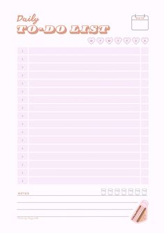 a pink printable to do list with pencils