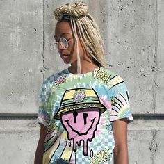 Brand Dunkare Dunkare SB Dunk Low Visty Shirt Trippy Smiley Shirt Outfit Smiley Shirt, Trippy Shirts, Sb Dunk Low, Sb Dunk, Dunk Low, Shirt Outfit, Top Tee, Smiley, Top Outfits