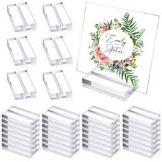 PRICES MAY VARY. Package Includes: you will receive 40 pieces of clear acrylic stands, sufficient quantity can meet your daily use and replacement needs; And versatile design can satisfy your various decorating needs, and you can also share them with your friends and family members. Note: cards are not included Proper Size: acrylic place cardholders measure about 2 x 1.2 x 0.4 inches; The slot measures 0.12 inch in width, 0.2 inch in depth; Wedding sign holders are suitable for most wedding sign Card Display Stand, Wedding Table Number Signs, Wedding Pattern, Table Number Stands, Acrylic Card, Acrylic Table Number, Table Number Holders, Table Card Holder, Card Display