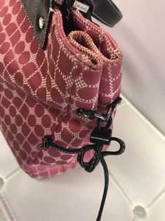 Kate spade pink canvas tote satchel bag crossbody leather trim Pink Canvas, Strap Bag, Satchel Bag, Louis Vuitton Bag Neverfull, Bag Straps, Crossbody Strap, Satchel Bags, Louis Vuitton Damier, Canvas Tote