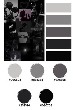 the color scheme is shown in black and white, with different shades to choose from