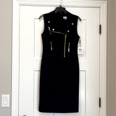 Calvin Klein Women’s Dress Black Size 6 Sleeveless Nwt Elegant Black Sleeveless Calvin Klein Dress, Calvin Klein Blue Dress, Sleeveless Collared Dress, Business Professional Dress, Calvin Klein Black Dress, Wine Dress, Wear To Work Dress, Mini Sheath Dress, Tulip Dress