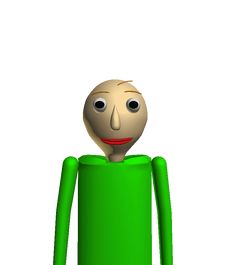 a cartoon character is standing in front of a white background