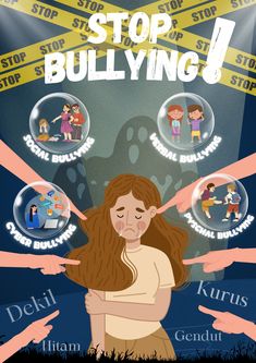 poster stop bullying Infographic About Bully, Poster About Bully, Adolescence Poster, Bulling Poster, Stop Bulling Posters, Poster Tentang Bully, Stop Bully Poster