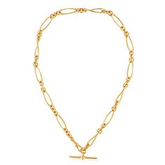 Antique Link Necklace shown in rose gold Elegant Jewelry With Rectangular Links And Toggle Clasp, Elegant Jewelry With Toggle Clasp And Oval Link, Timeless Yellow Gold Toggle Necklace As Gift, Timeless Yellow Gold Toggle Necklace Gift, Timeless Yellow Gold Chain Necklace, Formal Jewelry With Toggle Clasp And Rectangular Links, Classic Link Toggle Necklace For Formal Occasions, Timeless Jewelry With Oval Link And Toggle Clasp, Classic Chain Link Jewelry With Toggle Clasp