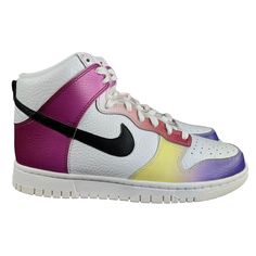 Nike Dunk High Multicolor Gradient White Pink Shoes FD0802-100 Women's Size 6.5 Note: Shoes are new with partial manufacturer's box. Lid has been removed. Shoes will be shipped with extra care. All items guaranteed to be 100% authentic or your money back! We are a 100% genuine USA seller. Thank you for shopping small business first! ABOUT US: We offer the best selection of footwear, clothing, accessories and much more at the absolute best value since 2017. As one of eBay's Top Rated Plus sellers Orange Shoes, Nike Dunk High, Dunk High, Shop Small Business, Pink Shoes, Nike Dunk Low, Nike Dunk, Nike Dunks, Top Rated