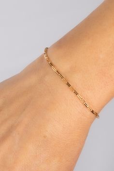 The delicate Long Link gold bracelet is one of our favorite bracelets, it simply goes with everything. Minimalist Gold-tone Bangle Bracelets, Minimalist Gold-tone Bangle Bracelet, Everyday Rose Gold Bracelet Tarnish Resistant, Everyday Rose Gold Tarnish Resistant Bracelet, Everyday Yellow Gold Bangle Charm Bracelet, Everyday 14k Rose Gold Bracelets, Everyday Rose Gold-plated Gold Bracelet, Timeless Rose Gold Chain Bracelet For Everyday, Everyday Rose Gold Plated Charm Bracelet