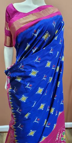 Pretty Double Ikkath Silk Saree w/ Blouse from Pochampalli town in Telangana. Blouse is 38 inches and can be resized as per the customer needs. Product ships immediately within US. Blue Cotton Silk Saree With Kalamkari Print, Blue Cotton Silk Traditional Wear With Kalamkari Print, Indigo Traditional Wear With Cutdana Detailing, Blue Fitted Cotton Silk Traditional Wear, Traditional Blue Cotton Saree, Indigo Traditional Wear With Cutdana Drape, Indigo Traditional Wear With Cutdana, Blue Cotton Handloom Traditional Wear, Blue Cotton Traditional Wear With Motifs