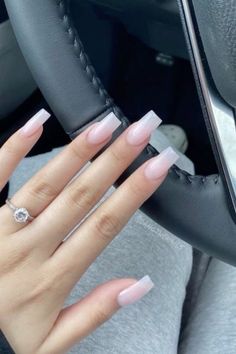 Sharp Square Nails, Plain Acrylic Nails, Nail Designs Acrylic, Gel Nails French, Plain Nails, Work Nails, Dope Nail Designs