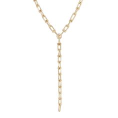 The Margaux Lariat is made from our U link chain, fastened with a with a custom U link Clasp. Material: Brass Plating: 10K Gold or Rhodium-Silver. Chain has a clear protective coating to prevent from quick wear and tarnishing. 4 Length Options: 16" with a 6" drop, 18” with a 5” drop, 24" with a 6" drop or 30" with a 6" drop U Links measure: 16mm Long x 7mm wide x 1.8mm thick Clasp Measures: 20mm Our jewelry is always handmade from sustainable materials in the USA. Modern Gold Lariat Necklace With Adjustable Chain, Timeless Gold Lariat Necklace With Adjustable Chain, Classic Gold Lariat Chain Necklace, Classic Lariat Necklace With Adjustable Chain, Formal Long Drop Delicate Chain Necklace, Formal Gold Lariat Chain Necklace, Gold Chain Link Lariat Necklace, Everyday Gold Chain Lariat Necklace, Everyday Gold Lariat Necklace With Chain