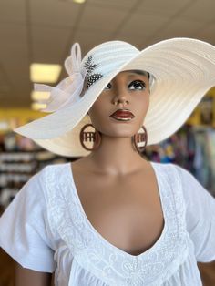 A nice classy way to wear a  White Hat for the Spring or the Summer. This hat can be worn to beach or church.Brim 6 inches, in-depth 4 inches, and circumference 22 inches.Don't delay order yours today. White Fitted Brimmed Panama Hat, White Fitted Panama Hat With Curved Brim, White Panama Hat With Curved Brim, White Fitted Fedora Hat, White Fedora Hat For Kentucky Derby, White Fedora Panama Hat For Kentucky Derby, White Fitted Fedora Straw Hat, White Flat Brim Panama Hat For Kentucky Derby, White Straw Hat With Curved Brim