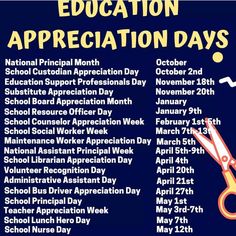 a poster with the words education appreciation days