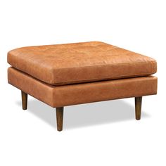 PRICES MAY VARY. Full-grain semi-aniline dyed Italian tanned leather upholstery Cognac tan color features a non pigmented leather accentuating the natural beauty of the hide. The leather will scuff and will develop into a beautiful vintage patina with use Each hide is unique and will vary in depth of color. Corner blocked wooden frame in mahogany finish High-density foam with polyester filling. Feather down topper on seating surfaces. Pirelli webbing Cushion is non-removable. Solid wood legs in Tufted Leather Ottoman, Grey Linen Sofa, Poly & Bark, Poufs & Ottomans, Tufted Leather, Cocktail Ottoman, Leather Ottoman, Kiln Dried Wood, Extra Seating