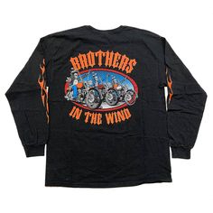 "Vintage Hanes brand \"Let's Ride\" motorcycle long-sleeve t-shirt. 100% pre-shrunk cotton. Mens (L)" Vintage Long Sleeve T-shirt For Winter, Casual Long Sleeve T-shirt For Motorcycling, Band Merch Long Sleeve T-shirt For Streetwear, Long Sleeve Band Merch T-shirt For Streetwear, Retro Long Sleeve T-shirt With Logo Print, Band Merch Long Sleeve T-shirt With Logo, Band Merch Long Sleeve T-shirt With Front Print, Long Sleeve Band Merch T-shirt With Logo, Long Sleeve Graphic Tee With Back Print