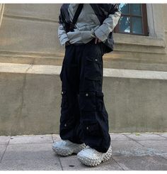 价格：13.95 Y2k Blue Aesthetic, Pants Low Waist, Sweatpants Wide Leg, Men Sweatpants, Wide Leg Joggers, Women Cargo Pants, Oversized Outfit, Trouser Outfits, Track Suit Men