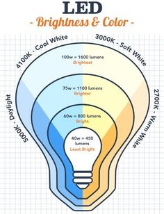 the light bulb is labeled in different colors and sizes, including blue, yellow, orange, and white