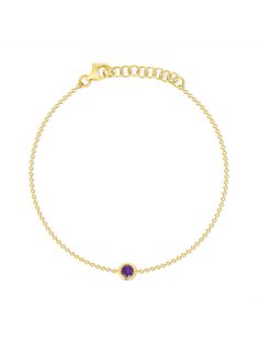 Birthstone jewelry makes for an extra special birthday gift! This bracelet is an unforgettable gift and a beautiful piece for anyone who loves their birthstone! Elegant Adjustable Gold Bracelet For Birthday Gift, Elegant Adjustable Gold Bracelet For Birthday, 14k Gold Bracelet With Birthstone, 14k Gold Birthstone Bracelet, Elegant Amethyst Bracelets With Gemstone Accents, Elegant Amethyst Bracelets For Anniversary, Elegant Yellow Gold Bracelets For Birthday Gift, Elegant Amethyst Bracelet For Anniversary, Elegant Yellow Gold Bracelet For Birthday Gift