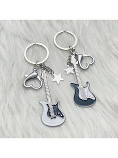 2pcs Unisex Y2k Subculture Guitar & Five-Pointed Star Keychain, Vintage Sweet Cool Bag Or Car Decoration Multicolor    Zinc Alloy Geometric    Bag Accessories, size features are:Bust: ,Length: ,Sleeve Length: Alt Keychain, Cute Matching Keychains, Matching Keychains Best Friends, Pretty Keychains, Bubblegum Goth, Couple Keychains, Friendship Keychains, Teacher Accessories, Star Keychain