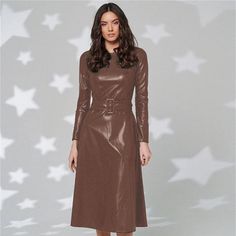 Party Dresses Costume Africain, Leather Dress Women, Office Dresses For Women, Faux Leather Dress, Slim Fit Dresses, Style Office, Dress Silhouette, Dresses Women, Leather Dresses