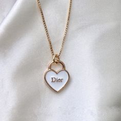 Dior gold heart pendant necklace on a gold filled chain. Perfect gift for Valentine's Day or everyday! Wishlist Ideas I Want, Expensive Jewlery, Girly Necklace, Expensive Necklaces, Freetime Activities, Wishlist Ideas, Dior Gold, Chanel Necklace