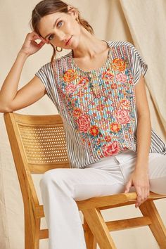 SPRING IS HERE DARLING..YOU CAN ROCK THIS!!! SPRING IS AROUND THE CORNER, DRESS THE PART!!! THIS IS EXACTLY WHAT YOU ARE LOOKING FOR!!! #womensclothing #fashionista #bohogirl #flowerpower #hippievibetribe #party #hippiegirl #womenbusines FREE GIFT ALWAYS! Spring Embroidered Neckline Crew Neck Top, Spring Crew Neck Top With Embroidered Neckline, White Embroidered Short Sleeve Top, White Floral Embroidered Short Sleeve Top, White Floral Embroidery Short Sleeve Top, White Embroidered Hem Top With Short Sleeves, White Short Sleeve Top With Embroidered Hem, Summer Embroidered Hem Short Sleeve Tops, Spring Floral Embroidered Short Sleeve Tops