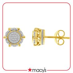 in stock Macy's Classic Gold Diamond Earrings, Macy's Gold Diamond Earrings, Macy's Gold Earrings With Diamond Accents, Macy's Yellow Gold Diamond Earrings With Accents, Macy's Yellow Gold Round Diamond Earrings, Macy's Yellow Gold Diamond Earrings, Earring Set, Gold Bracelet, Pick Up