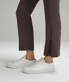 Two Looks, Same Cozy Feeling. Zippers At The Hem Of These Peach-Fuzz Soft Crops Change Their Shape From Straight-Leg To Flared So Youre Never Without Options. Designed For Casual. Intended To Sit Above Ankle:tight Fit. Zippers At The Hem Change The Shape From Straight Leg To Flared. Pull-On Waistband. Back Drop-In Pocket. | Ribbed Softstreme Zip-Leg High-Rise Cropped Pant 25" Lululemon Softstreme, Jumper Short, Lululemon Pants, Clothing Pants, Peach Fuzz, Womens Capris, Cozy Feeling, Accessories Clothing, Lululemon Women