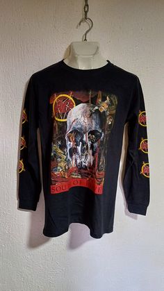 SLAYER SOUTH OF HEAVEN LONG SLEEVE SHIRT New Slayer Long Sleeve Shirt High Quality We'll shipping worldwide. Shipping time range. United States = 20-25 business days Rest of the world = 25-30 business days Gothic Long Sleeve T-shirt For Fall, Long Sleeve Graphic T-shirt For Concerts, Punk Style Long Sleeve Shirt With Graphic Print, Band Merch Long Sleeve Shirt For Fall, Fall Band Merch Long Sleeve Shirt, Long Sleeve Band Merch Shirt For Fall, Fall Long Sleeve Band Merch Shirt, Long Sleeve Grunge T-shirt With Skull Print, Long Sleeve Halloween T-shirt For Alternative Fashion