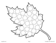 a leaf with circles on it is shown in the shape of a dot - dot pattern