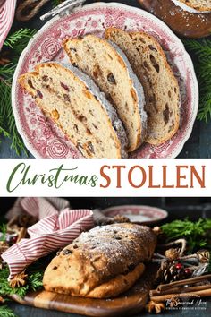 christmas stollen with chocolate chips and sprinkles