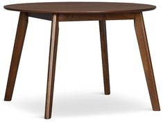 a wooden table with two legs and a small round top on an isolated white background