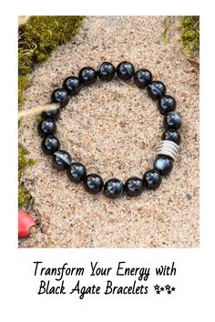 Harness the power of Black Agate Stone Benefits and experience positive vibrations! 🌟🌟 Discover our exquisite collection of Black Agate Bracelets, designed to bring balance and protection into your life. Crafted with love, these bracelets will amplify your inner strength while calming your mind and soul. Get yours now and elevate your style with a touch of healing energy. 🖤✨ #BlackAgate #CrystalBracelets #PositiveVibesOnly Onyx Crystal Bracelet With Gemstone Beads As Gift, Onyx Gemstone Beads Bracelet As Gift, Elegant Agate Beaded Bracelets For Healing, Black Crystal Bracelet With Gemstone Beads As Gift, Elegant Agate Crystal Bracelet With Gemstone Beads, Onyx Beaded Bracelets With Polished Beads As A Gift, Black Stretch Bracelet With Natural Stones For Gift, Spiritual Black Beaded Bracelets With Natural Stones, Black Stretch Bracelet With Natural Stones For Healing