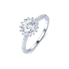 a white gold ring with diamonds on it