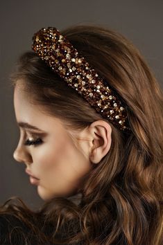 Bronze crystal headpiece is  High volume tiara for formal occasions. Bejeweled headband is wedding crown, graduation baroque crow/ Made of glittering crystals and high quality shiny beads. Entirely hand-sewn, high-quality cord is used, which holds each stone and crystal firmly and tightly.  The perfect finish to your formal look. Width is approx - [5,5 cm] Height is approx - [3cm] This headband will not leave anyone indifferent, because it is perfect.  READY TO SHIP. * All items are gift boxed and your order will be carefully packed in branded box, so that the product is fixed in the box and not bruised. ------------------------------ ✅Real colours may slightly different from one monitor to another,as it depends on. Specific monitor settings. ✅The products will be shipped by courier compan Bejeweled Headbands, Baroque Accessories, Baroque Crown, Jewelled Headpiece, My New Haircut, Elegant Headband, Pearl Bridal Headband, Headband Jewelry, Fascinator Headband