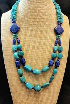 Jay King Azure Peaks Turquoise and Lapis Double Strand 18" Necklace NIB | eBay Adjustable Double Strand Blue Turquoise Necklace, Adjustable Double Strand Turquoise Blue Necklace, Turquoise Double Strand Gemstone Jewelry, Southwestern Blue Gemstone Necklace, Adjustable Blue Southwestern Necklace, Blue Double Strand Natural Stones Jewelry, Blue Double Strand Gemstone Beads Jewelry, Adjustable Turquoise Stone Necklace, Adjustable Turquoise Stone Necklaces