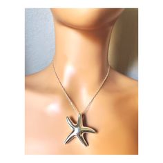 "Starfish Pendant Necklace In 925 Sterling Silver Lightweight, 925 Sterling Silver 18\" Cable Link Necklace Optional. Stamped 925. Satisfaction Guaranteed!" Silver Starfish Jewelry As Gift, Silver Starfish Jewelry For Gifting, Ocean-inspired Silver Star Jewelry, Silver Starfish Jewelry For Gifts, Ocean-inspired Star Shaped Silver Jewelry, Elegant Silver Starfish Jewelry, Sterling Silver Starfish Necklace As Gift, Silver Starfish Charm Jewelry, Silver Starfish Necklace For Gift