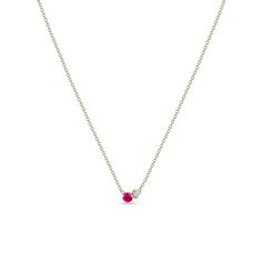 14k gold cable chain necklace with a larger prong set round pink sapphire and an adjacent smaller prong set round white diamondSPECIFICS • 14k tiny cable chain with spring ring closure• total chain length: 16" [14"+ (2) 1" extenders]• pink sapphire is approx. 3mm• round diamond is approx. 2mm• white diamonds .03 ctw Pink Sapphire Necklace, Cable Chain Necklace, Sapphire Necklace, White Diamonds, Pink Sapphire, Cable Chain, Spring Rings, White Diamond, Chain Length