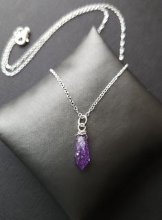 "Handmade wire wrap briolette gemstone necklace purple glittery sunstone, faceted  sterling silver twist wrap  sterling silver plated rolo chain 18\"  pendant length 1/2\"  comes nicely packaged with a business card, jewelry care instructions and a polishing cloth" Business Card Jewelry, Wire Wrap Necklace, Petite Necklace, Card Jewelry, Wrap Necklace, Necklace Purple, Jewelry Care Instructions, Handmade Wire Wrapped, Wire Wrapped Necklace