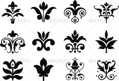 black and white fleur de l'oeuvres cliparts d'artificens