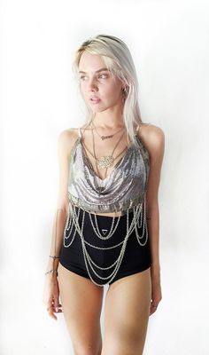 Hey, I found this really awesome Etsy listing at https://www.etsy.com/listing/711155723/top-metal-top-chain-top-halter-top-rave Rock Tops, Pop Clothing, Sparkle Top, Womens Halter Tops, Chain Top, Top Halter, Halter Tops, Cute Shorts, Burning Man