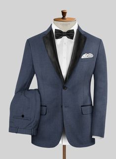 Stand out in style in this striking and dapper wool tuxedo suit in blue tailored for a sharp silhouette making it a versatile addition to your all occasion wardrobe. Crafted from wool blend, the tuxedo suit helps create a stunningly stylish look and is versatile enough to keep you in vogue.  Featuring satin lapel, matching satin covered buttons and gentle texture at its surface, our tuxedo is a subtle fashion-forward take on a traditional tailoring.  Look Includes   Napolean Slate Blue Wool Fabr Subtle Fashion, Grey Tweed Suit, Herringbone Tweed Jacket, White Linen Suit, Green Velvet Jacket, Peaky Blinders Suit, Royal Blue Suit, Blue Chinos, Beautiful Suit