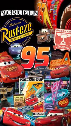 the poster for cars movie starring characters from disney and pixama's cars