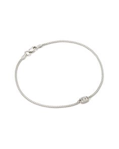 Make a bold addition to your bracelet stack with the Delaney Sterling Silver Curb Chain Bracelet in White Sapphire. Featuring a curb chain and a striking stone, this one is an edgy-yet-elegant wrist stacker you can wear all day, every day. Metal Sterling Silver Why Sterling Silver? Our Sterling Silver collection features elevated styles to wear time and time again. With a base of both pure silver and copper, Sterling Silver provides a precious yet affordable option that offers long-lasting wear Affordable Silver Chain Bracelet, Everyday Silver Tarnish-resistant Bracelet, Jewelry Silver Aesthetic, Dainty Sterling Silver Nickel-free Bracelet For Everyday, Dainty Silver Chain Bracelet, Tarnish Resistant, Everyday Luxury Silver Tarnish-resistant Chain Bracelet, Kendra Scott Bracelet, Silver Jewlery, Demi Fine Jewelry